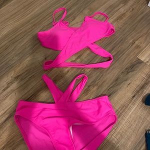 Pink shein bathing suit